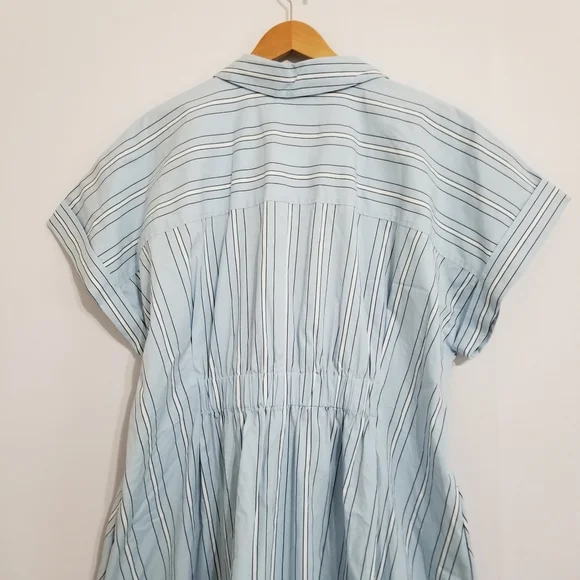 NWT Ava & Viv Blue Stripe Midi Shirt Dress Size 1X - Picture 5 of 8